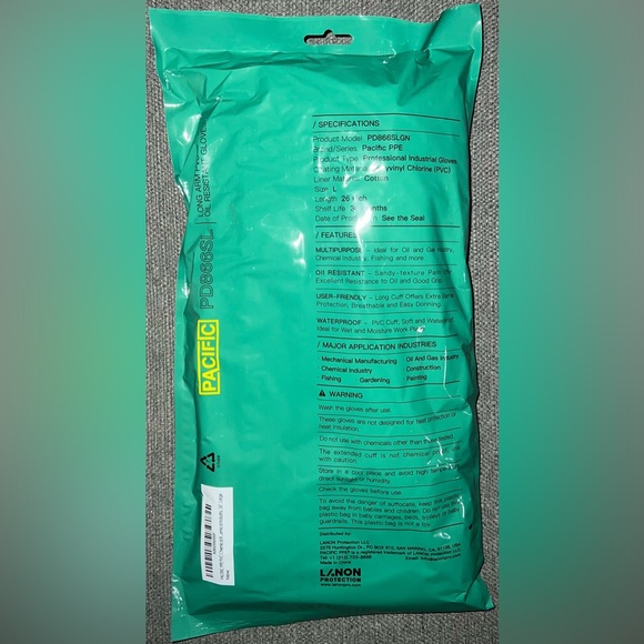 26" Rubber Gloves, Chemical Resistant, Reusable, Heavy Duty Waterproof - NWT - Picture 9 of 10